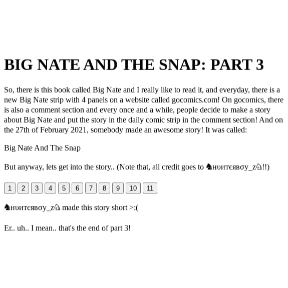 Big Nate And The Snap Part 3