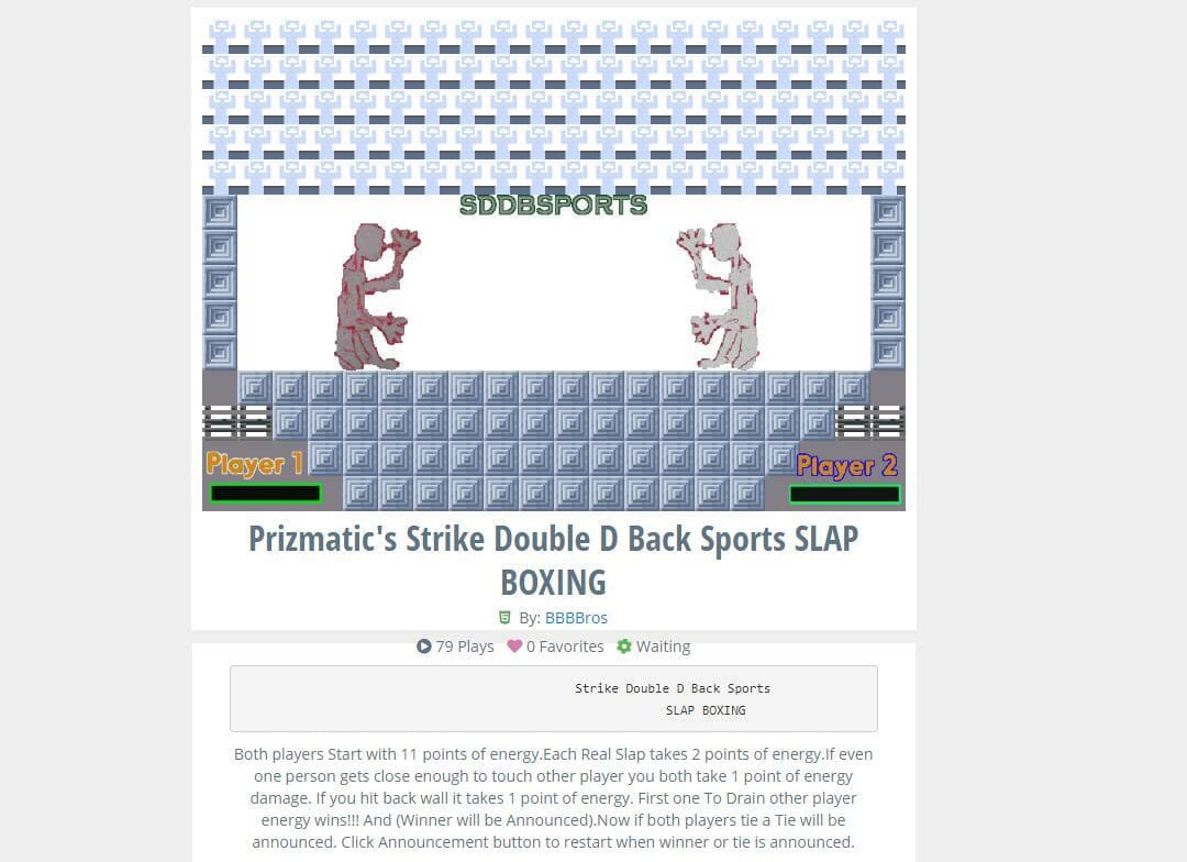 Prizmatics Strike Double D Back Sports SLAP BOXING