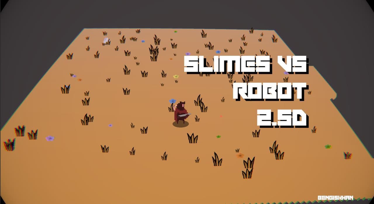 Slimes Vs Robot 2.5D screenshot 2