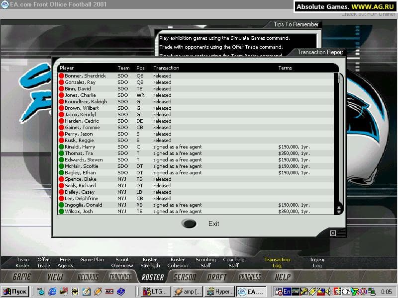 Front Office Football 2001 screenshot 4