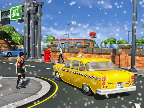 Winter Taxi Parking Simulator - taxi driver games,parking games screenshot 3