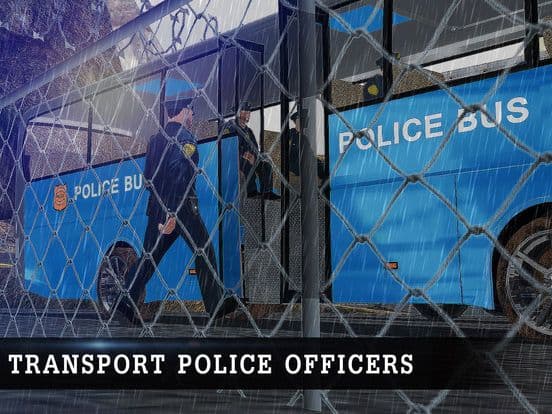 Off Road Police Bus Driving - Transport Cops with Protocol in Extreme Weather Conditions screenshot 2