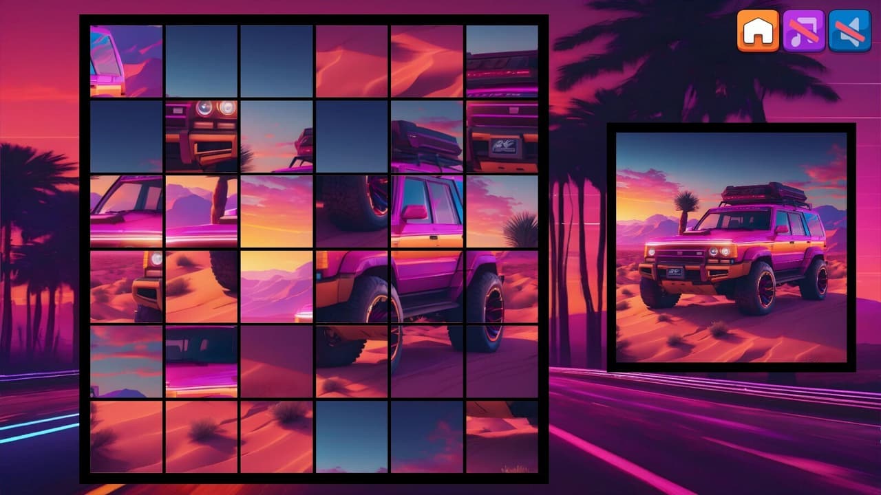 OG Puzzlers: Synthwave Cars screenshot 6