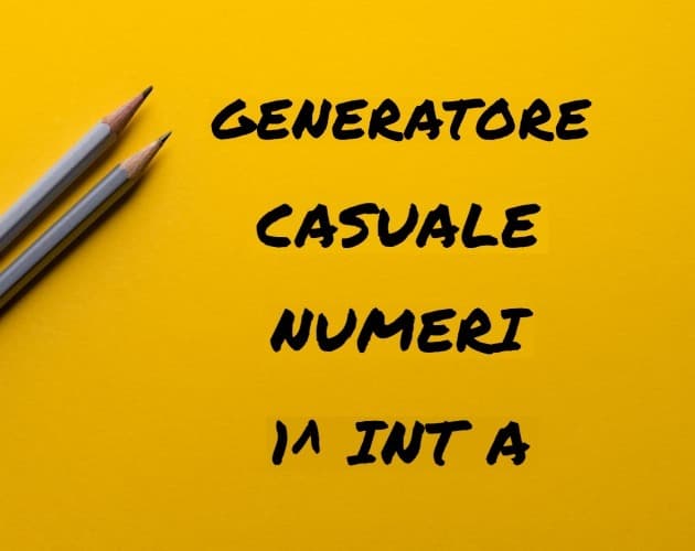 Generatore Numeri 1 INT A
