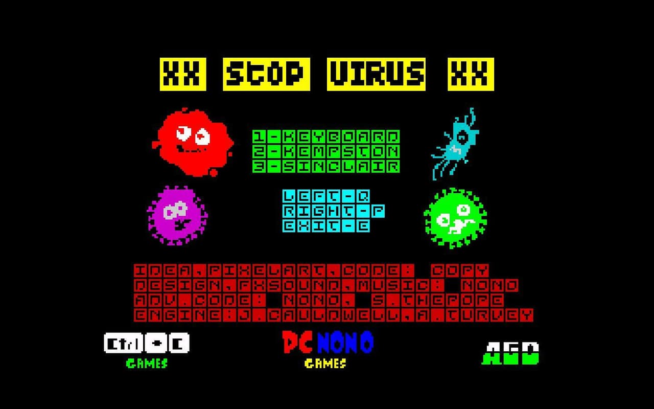 STOP VIRUS ZX Spectrum 48/128k by Ctrl+C Games & PCNONOGames screenshot 2
