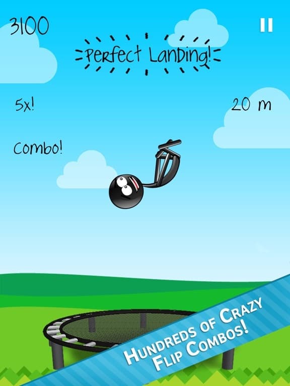 Stickman Trampoline PRO - Extreme Flip Action! screenshot 2