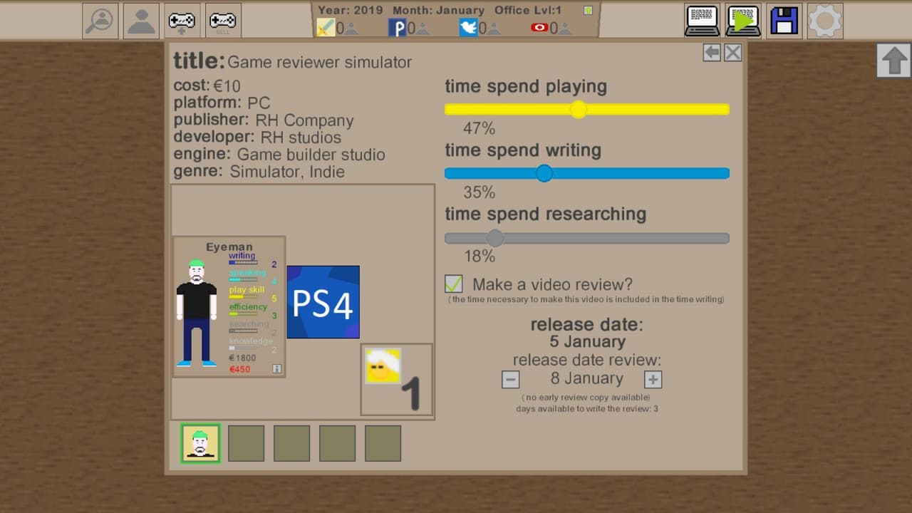 Game Reviewer Simulator
