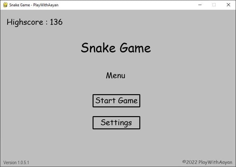 Snake Game (PlayWithAayan) screenshot 2