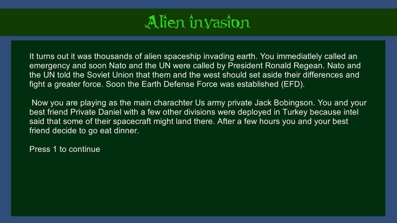 Alien invasion of 1987 screenshot 2