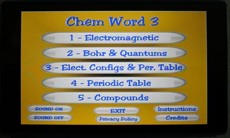 Chem-Words 3: Electron Configs and Periodic Table screenshot 4