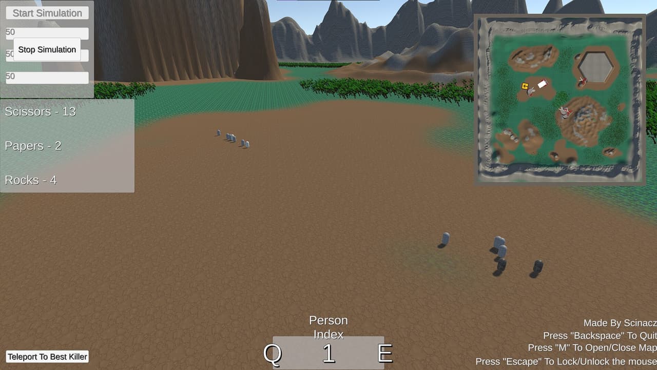 Rock Paper Scissors Simulation (Scinacz) screenshot 3