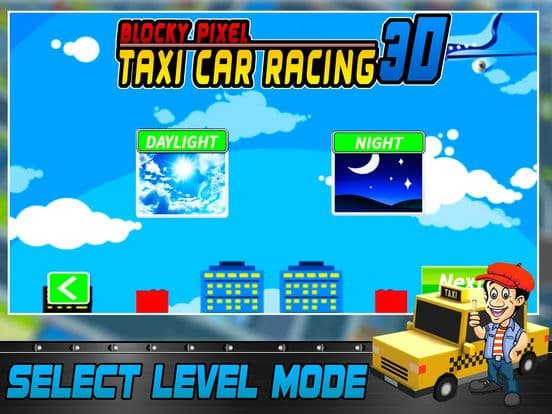 Blocky Pixel Taxi Car Racing 3D screenshot 4