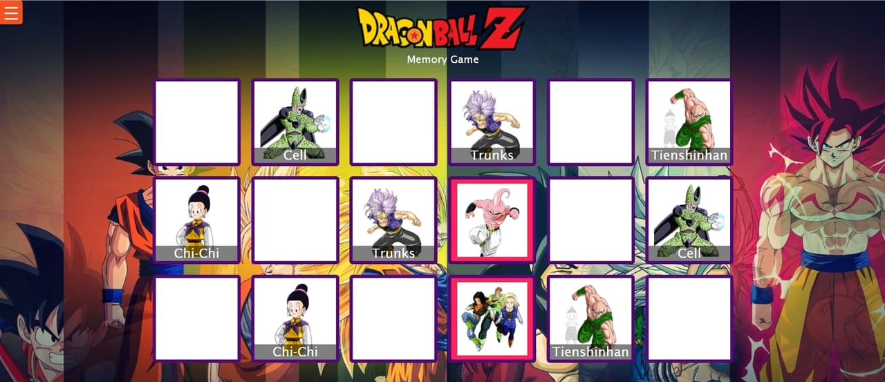 Dragon Ball Z - Memory Game