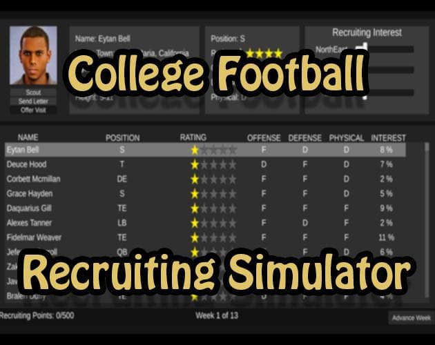 College Football Recruiting Simulator