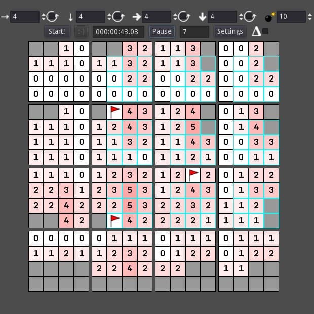 4D Minesweeper screenshot 2