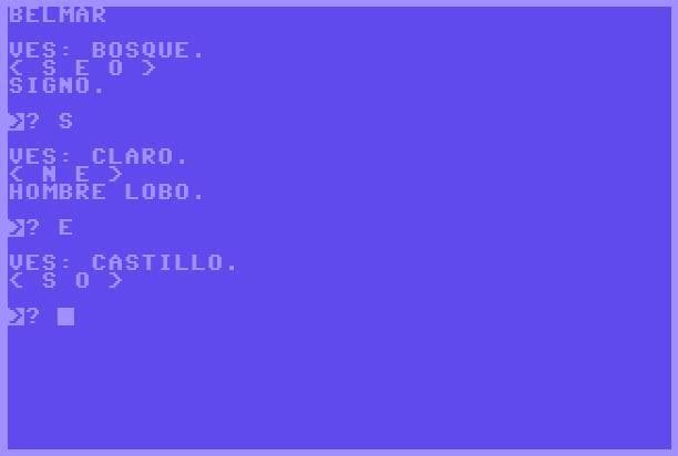 Castillo Belmar / Castle Belmar (ES+EN) [C64 & VIC20 & Commodore MAX)] screenshot 2