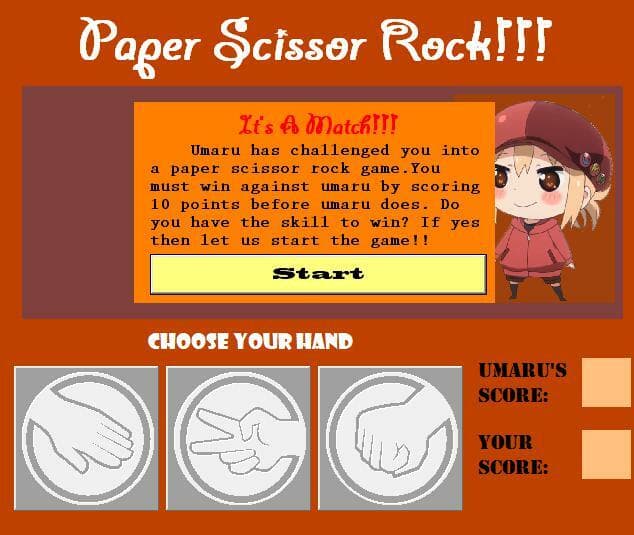 Rock Papers Scissor Game with Umaru-Chan! screenshot 2
