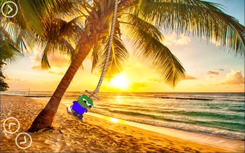 Apu frog is swinging