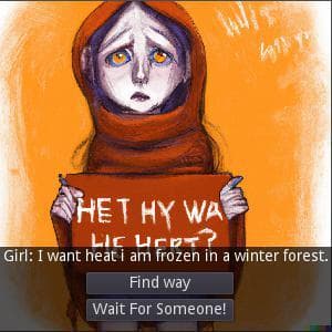 A girl alone in a Winter Forest
