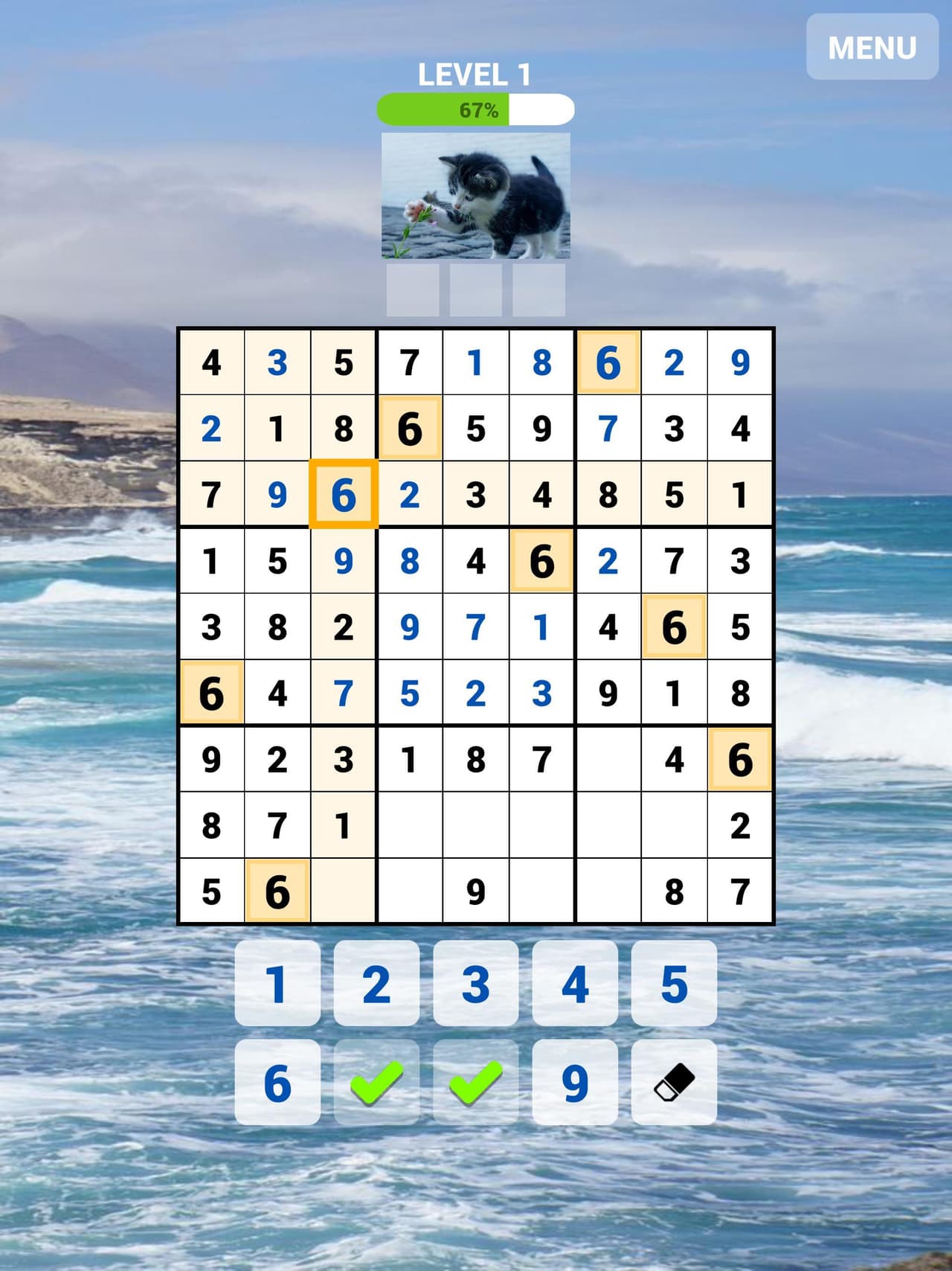 Sudoku Cats screenshot 2