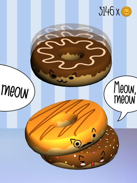 Donut Kitty Cats Tower Stack 3D screenshot 3