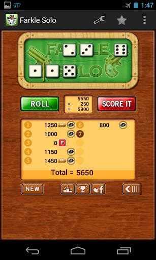 Farkle Solo Solitaire - Free screenshot 4