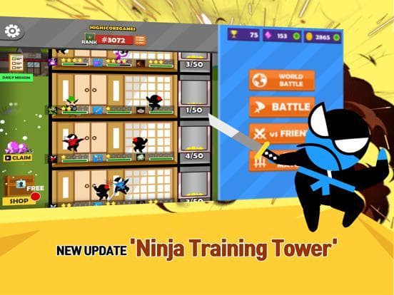 Jumping Ninja Battle-2 Player screenshot 2