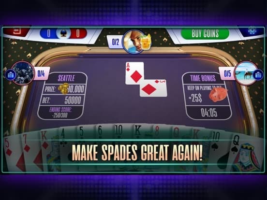 Spades Tournament online game screenshot 2