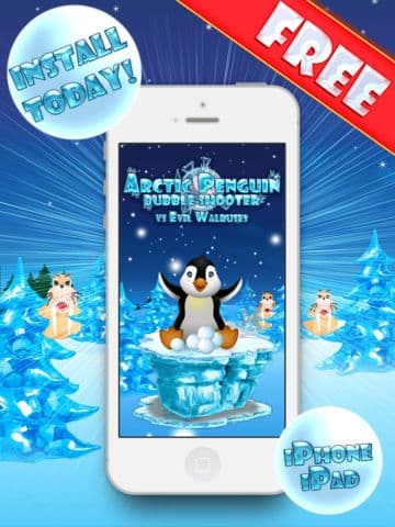 Arctic Penguin Bubble Shooter - Cute Winter Snow Games For Kids FREE
