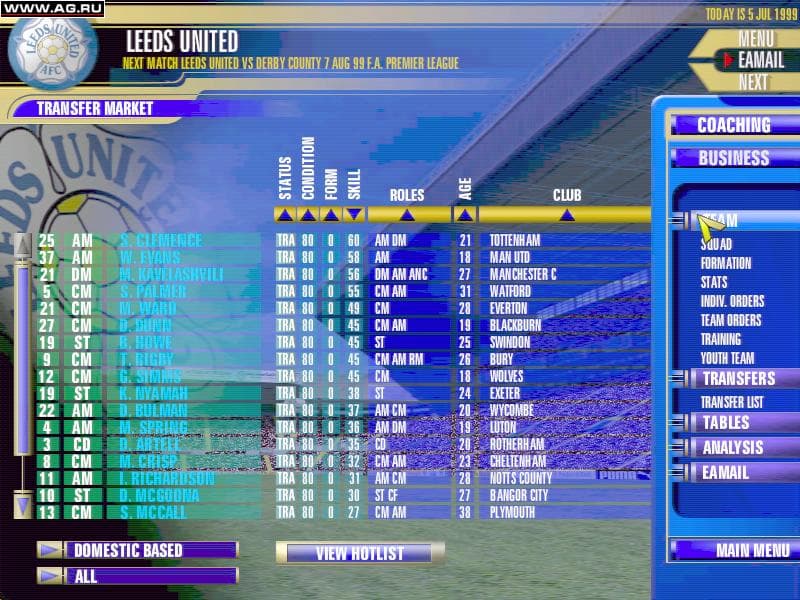 FA Premier League Football Manager 2000 screenshot 3