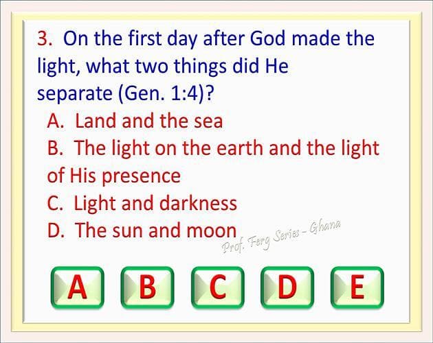 BIBLE QUIZ GAMES - GENESIS 1