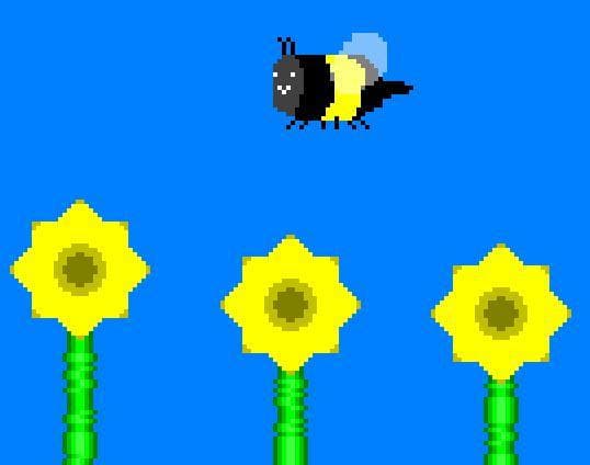 Cute Bee and the Very Healthy Flowers