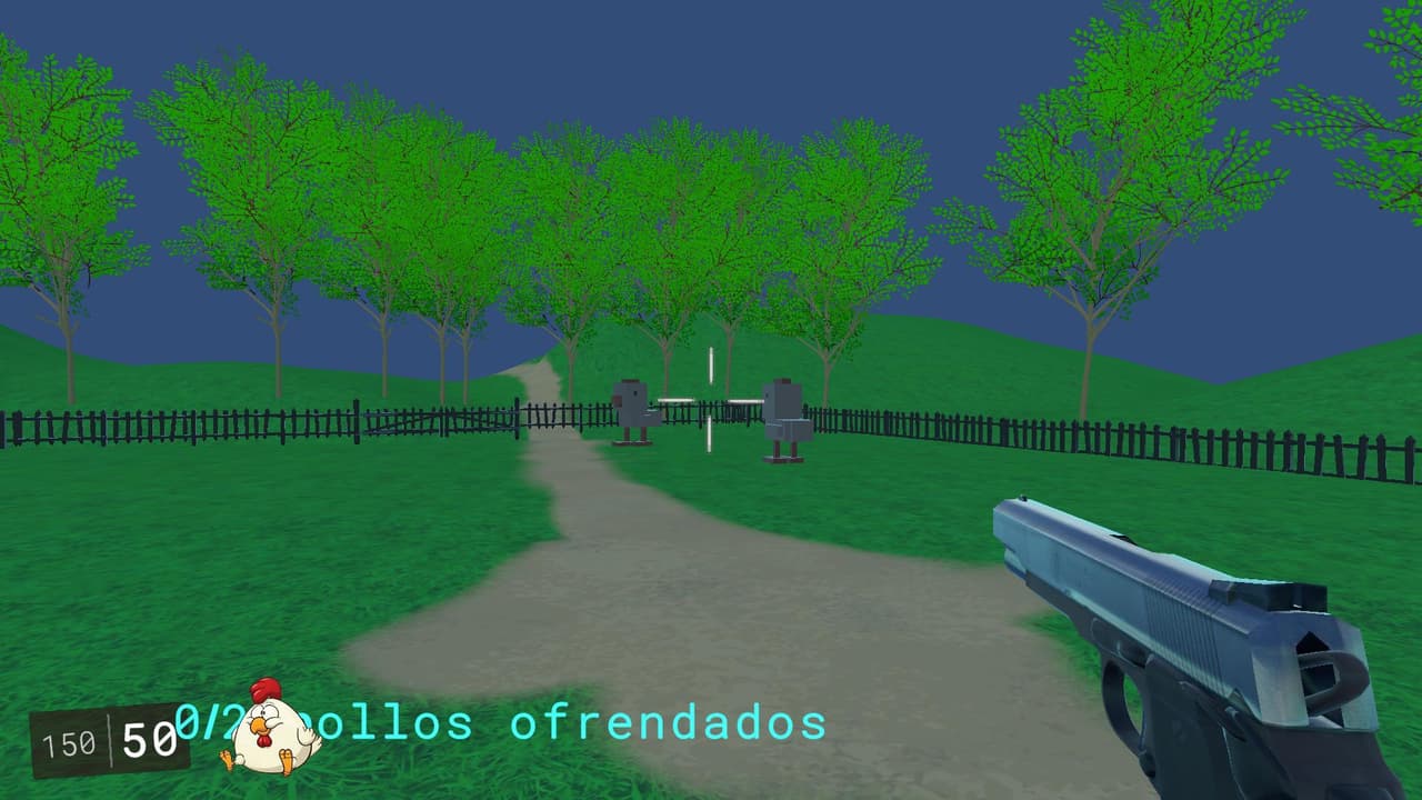 Asesino de pollos sin piedad intentando unirse a una secta satánica secreta dirigida por Lucifer, el videojuego