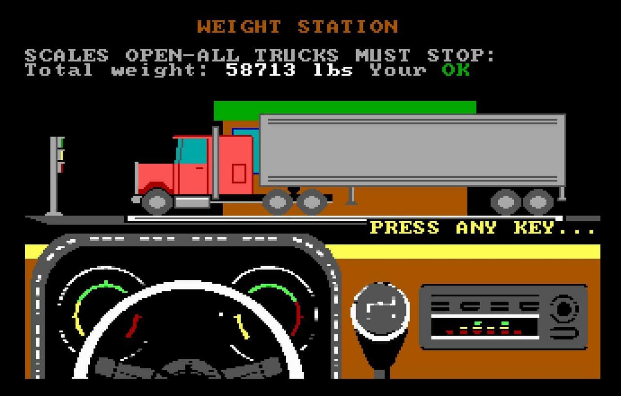 Cross Country Trucking - MS DOS screenshot 2