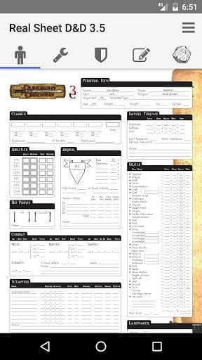 Real Sheet: D&D 3.5 + Dices screenshot 2