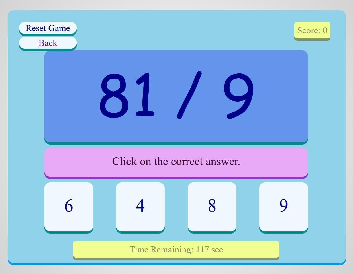 Maths Game (Rainsong) screenshot 2