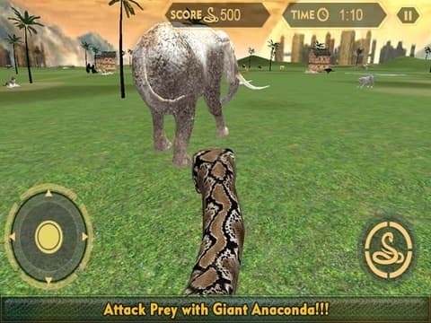 Real Anaconda Snake Simulator 3D: Hunt for wolf, bear, tiger & survive in the jungle screenshot 3