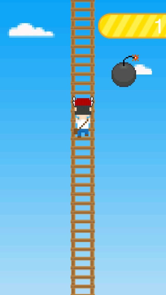 Pixel Man Climbing Ladder screenshot 4