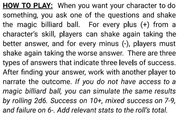 The Mystical Magical Billiard Ball Tabletop Role-Playing Game Resolution System! screenshot 3