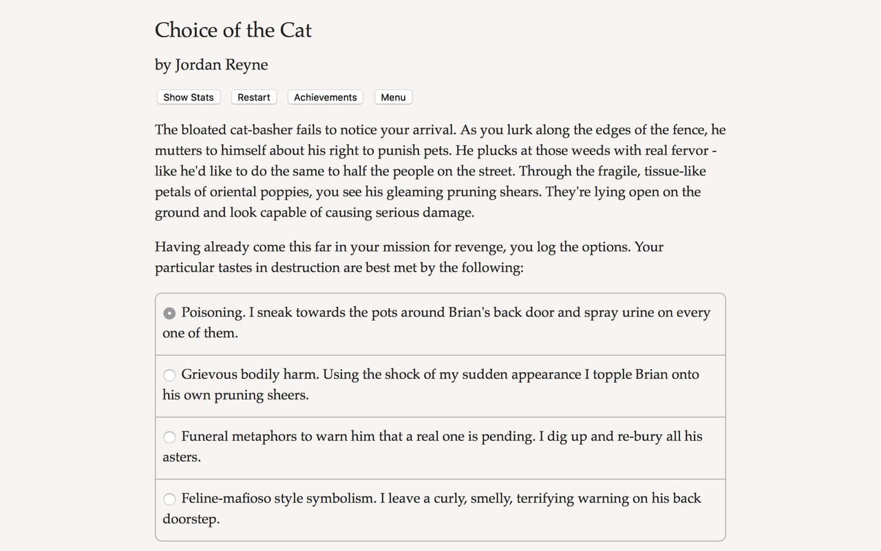 Choice of the Cat