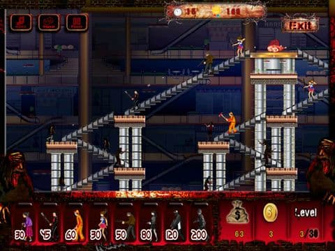 A Zombie Mall Defence Tower 8bit Pixel Game screenshot 2