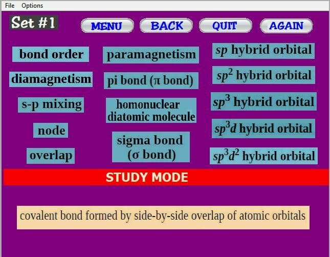 Chem-Words 5: Advanced Bonding Theories screenshot 4