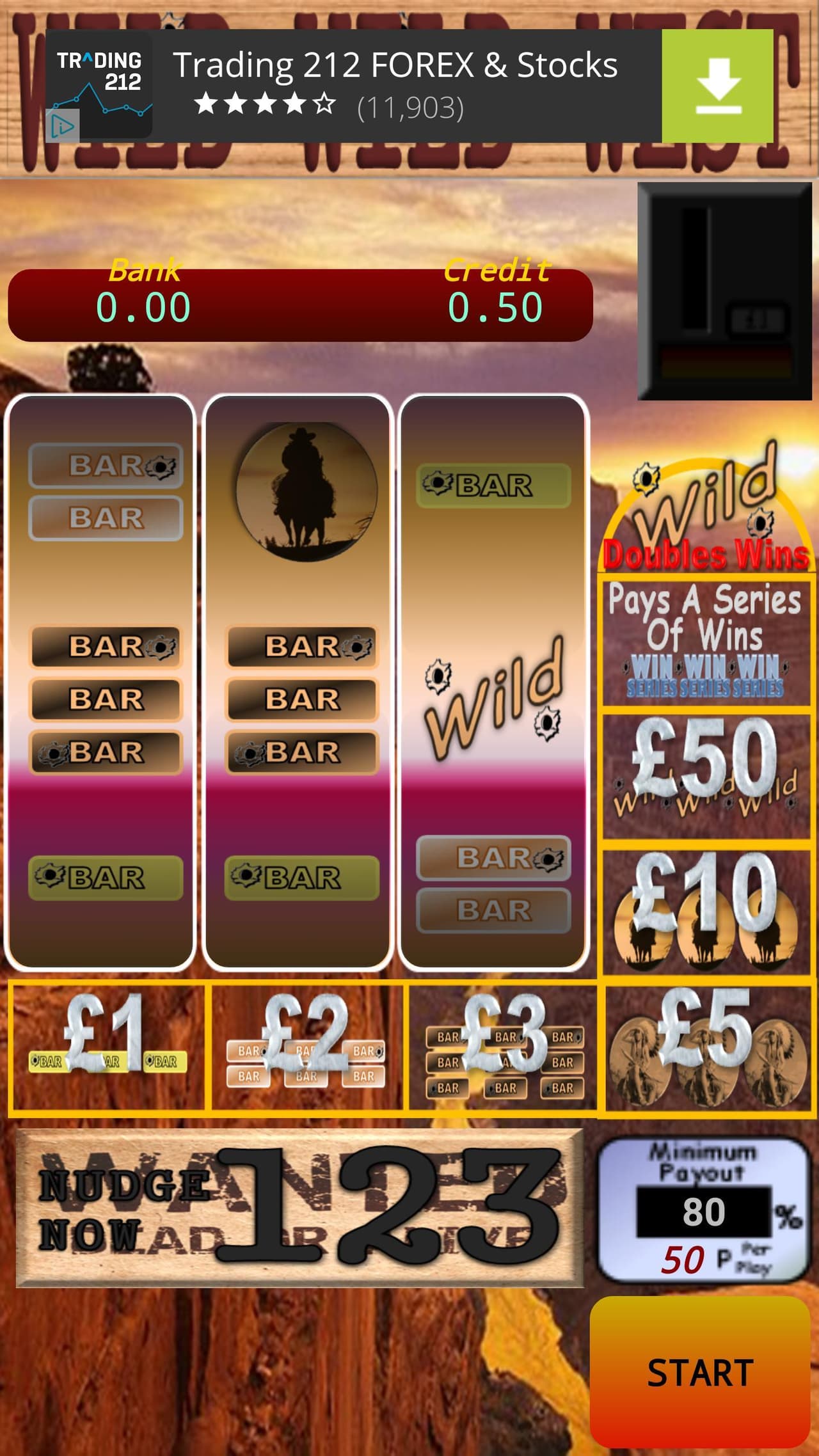 WILD WILD West Fruit Machine screenshot 2