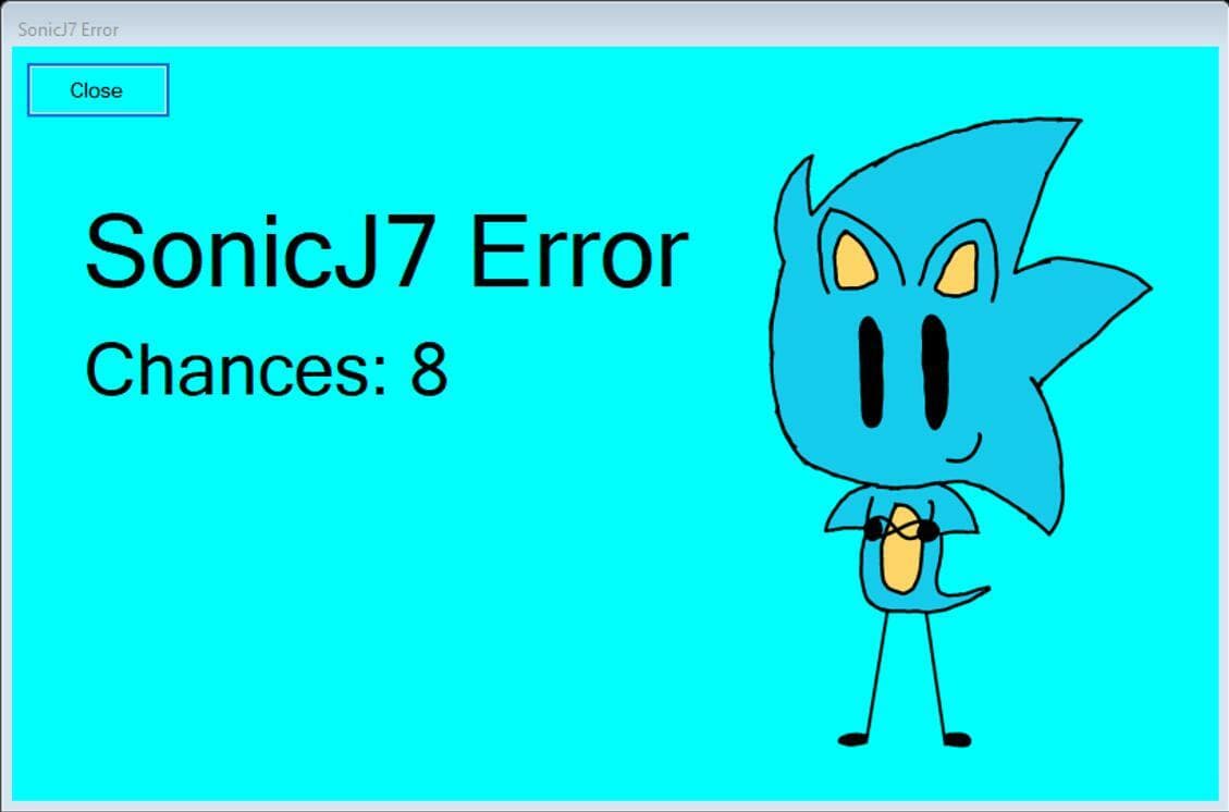 SonicJ7 Error screenshot 2