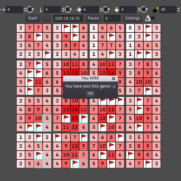 4D Minesweeper screenshot 4