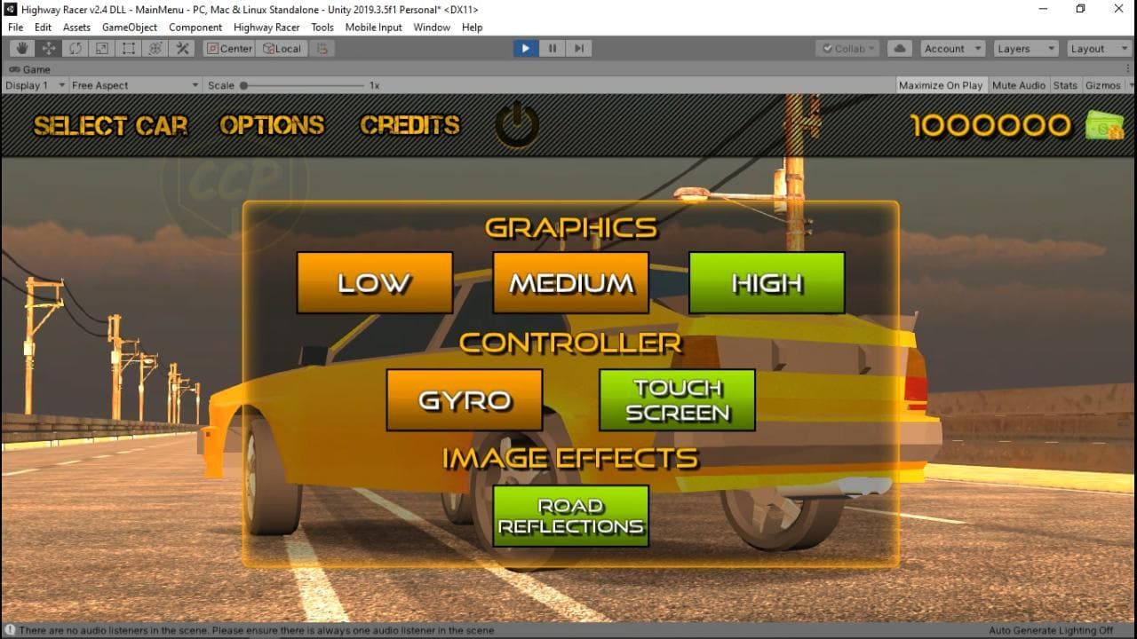 FREE UNITY HIGHWAY RACER FULL PROJECT DOWNLOAD. screenshot 3