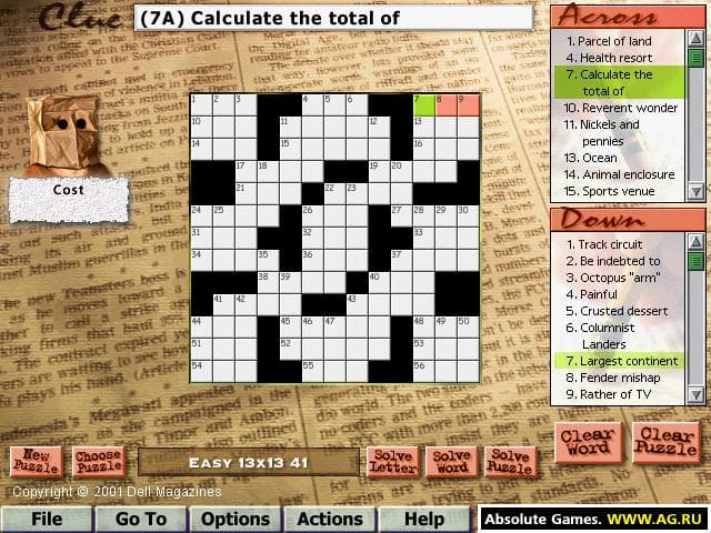 Dell Magazines Crossword screenshot 4