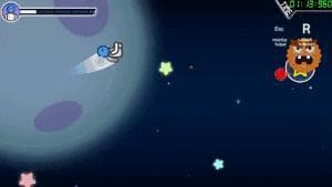 Smole space astronaut floats by casually