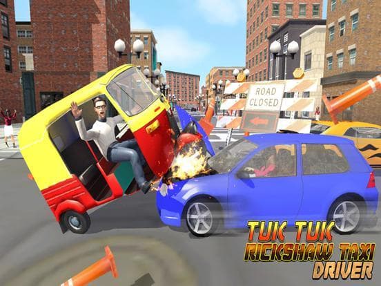 Tuk Tuk Auto Rickshaw Taxi Driver 3D Simulator: Crazy Driving in City Rush screenshot 4