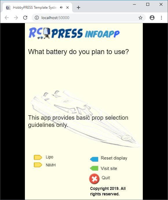 Find out how much battery power you need given a particular prop size screenshot 3